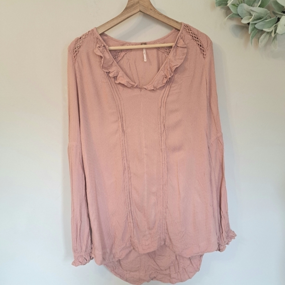 Free People Tops Free People Dusty Rose Peasant Tunic Top
